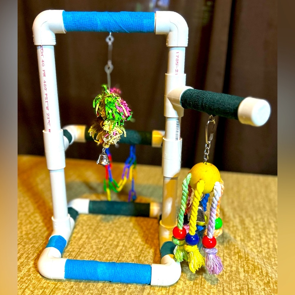 Handmade Bird Perch/Play gym